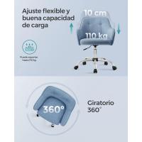 Silla de estudio, giratoria, altura ajustable, carga de 110 kg, marco de acero, tela de algodón-lino transpirable, para estudio, dormitorio, marrón OBG019K01 - details 49