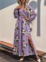 Vestido Largo de Manga Grande con Estampado Cuello en V, Moda Coreana Harajuku para Mujeres - details 16