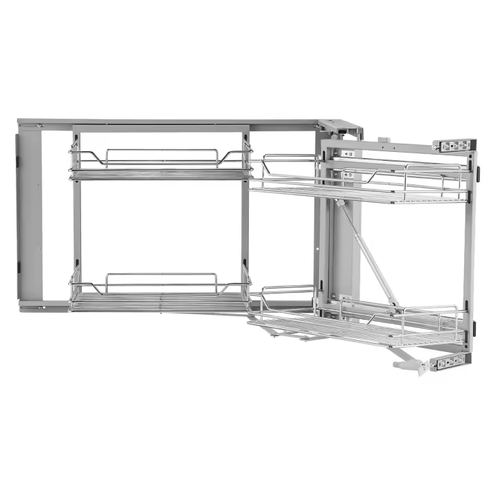 SucceBuy Organizador extraíble de esquina ciega de 18 pulgadas de ancho - Estante de 2 niveles y 4 para almacenamiento óptimo en la cocina - 1