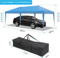 Gazebo con 4 lados Pop-Up, 3m X 6m, carpa de fiesta impermeable, uso para todo tipo de clima para jardín, exterior, comercial - details 1