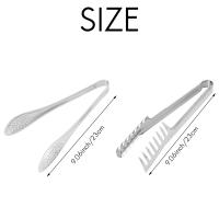 Juego de pinzas de comida de acero inoxidable de 9 pulgadas, pinzas para servir alimentos, para Buffet, para pastelería, fideos, espagueti, Pasta, 4 piezas - details 7
