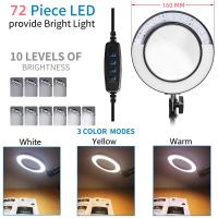 Lupa iluminada para reparación de soldador, lámpara de mesa, belleza para el cuidado de la piel, 72LED 8X/10X, USB, 3 colores - details 2