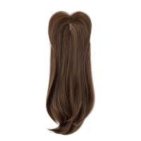 Topper de pelo liso en capas con flequillo, extensiones de cabello sintético con Clip ombré, postizos naturales de 22 pulgadas - details 10