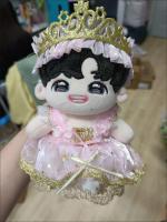 Bonito vestido, ropa para juguetes de peluche de algodón de 20cm, ropa de vestir, vestido de princesa rosa con corona y calcetines, amor y espacio profundo - details 1