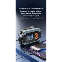 Inflador de Neumáticos, Compresor de Aire Portátil para Neumáticos de Coche, Bomba de Aire Inalámbrica 150 PSI, Bomba de Aire Portátil para Neumáticos de Bicicleta con Pantalla LCD, Clip para Batería - details 8