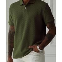 Temu Shein Camisa de manga corta con botones y cuello vuelto de color sólido para hombre Casual Diario - details 1
