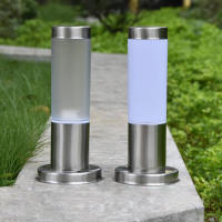 Lámpara de pilar de sombra acrílica esmerilada para exteriores, luz de poste de camino de porche de pasillo de paisaje, luz de bolardo de pilar para el hogar, blanco, PC - details 4