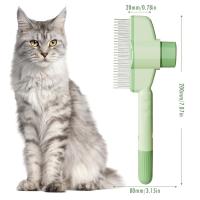 Cepillo para gatos con botón de liberación, peine para pulgas para gatos de interior, peine para perros, herramienta de depilación para mascotas, autolimpieza con dientes de metal de acero inoxidable largos y cortos para mudar - details 6