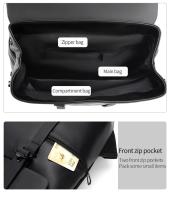 Mochila De Cuero Negro para hombre, bolso de viaje genuino, informal, para la escuela, a la moda, grande, para ordenador portátil - details 18