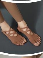 Calcetines de algodón transpirables con espalda descubierta, medias profesionales antideslizantes para Yoga, Pilates, baile, Fitness, deportes, Color sólido - details 37