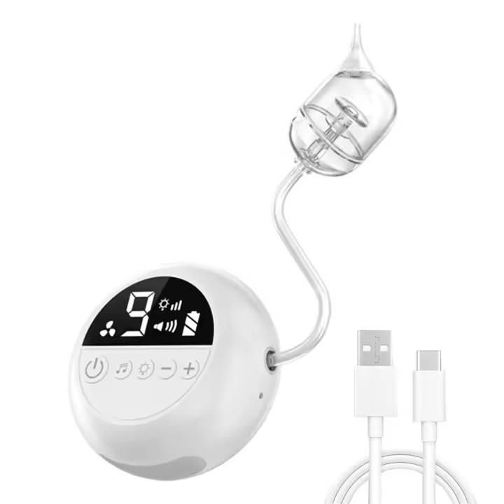Aspirador Nasal para bebé, limpiador Nasal eléctrico con música integrada y luz nocturna, recargable, con ventosa - 1