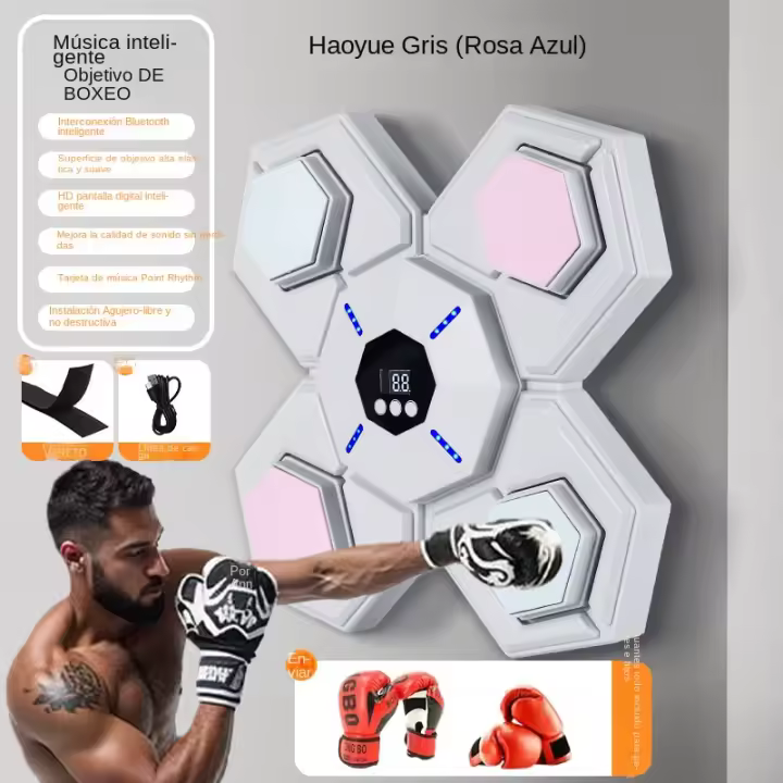 Máquina de Boxeo Musical Máquina de Boxeo Electrónica Portátil con Soporte de Pared y Bluetooth para Boxeo con Guantes - 1