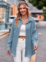 Blusa lisa de manga larga para mujer, camisa elegante con cuello vuelto, moda informal de oficina, nueva para primavera y otoño 2023 - details 10
