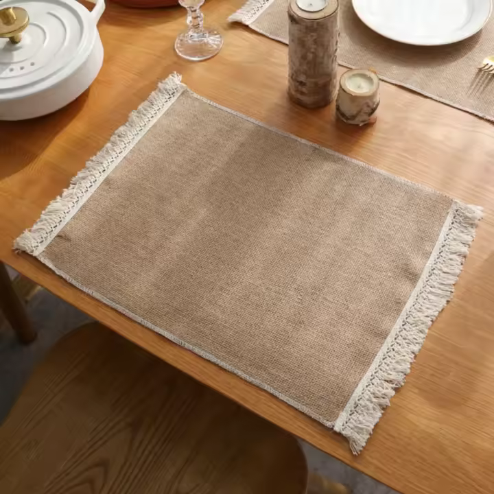 Estilo japonés, 1 Uds., suministros para fiestas del hogar, servilletas con flecos naturales, manteles individuales, manteles, decoración de mesa - 1