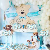 Llaveros con huella para Baby Shower, regalos con biberón, ropa de bebé, bolsas de Organza blancas para suministros de fiesta - details 2