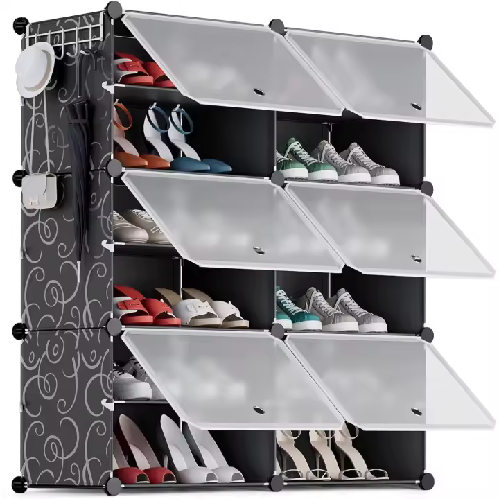Gabinete para Zapatos Moderno Acogedor, Asequible, Apilable, Diseño de Plástico, 30 × 40 × 30 cm cada Cubo - 1