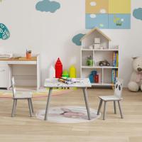 Mesa Infantil de 3 Piezas con 2 Sillas Juego de Muebles para Actividades para Niños de 3 a 8 Años para Dormitorio Sala de Juegos Verde y Blanco - details 25
