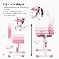 Escritorio para niños y estudiantes, mesa ergonómica y juego de descongelación, con cajón, soporte de lectura, lámpara LED regulable, altura ajustable - details 19
