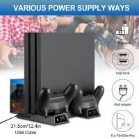 Soporte Vertical para PS4/PS4 Slim/PS4 Pro consola ventilador de refrigeración soporte refrigerador con cargador doble para mandos para PS4 Accesorios - details 6