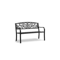 Banco de Jardín de 2-3 Plazas Diseño Parque Clásico Patio Terraza Exterior Asiento Estable 127x52x86 cm Negro - details 11