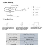 Minicámara Web 4K USB para ordenador, Webcam para PC, portátil, transmisión en vivo, Full HD, 1080P, para trabajar con micrófono y trípode - details 29