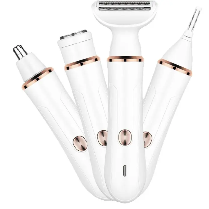 Afeitadora eléctrica para mujer, piernas de bikini, afeitadora para mujer, cejas, labios, cuerpo, cara, barba, nariz, brazo, axilas, depiladora facial para mujer, afeitadora 4 en 1, puerto de carga tipo C - 1