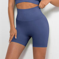Pantalones cortos de yoga para mujer, leggings deportivos sin costuras de cintura alta con control de barriga para correr - details 25