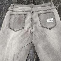 Nuevos pantalones vaqueros rasgados ajustados para hombre, parches Endothecium con agujeros de rejilla a la moda, pantalones pitillo de mezclilla informales elásticos ajustados, pantalones para correr - details 5