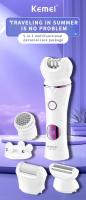 Kemei-depiladora 5 en 1 para mujer, Afeitadora eléctrica inalámbrica recargable, lavable, para piernas y brazos - details 0