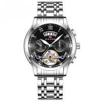 Tourbillon de acero inoxidable no automático mecánico multifuncional reloj de negocios luminoso resistente al agua - details 5