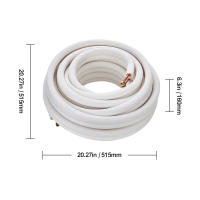 SucceBuy Juego de mini líneas divididas de 7620 mm, tubos de cobre de 6,4 y 12,7 mm de diámetro exterior con aislamiento de triple capa, para aire acondicionado y HVAC, incluye tiras de envoltura - details 3