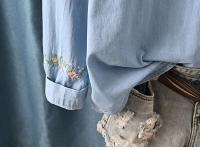 Blusas Bordadas de Flor Moda Coreana para Mujeres Primavera Camisa de Jeans de Diseñador - details 21