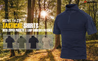 MAGCOMSEN-camisetas de trabajo para hombre, tops de manga corta con cremallera, 1/4 - details 0