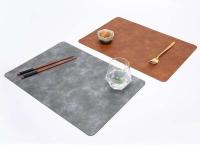 Mantel retro resistente al calor de cuero PU para mesas de comedor, mantel antideslizante, portavasos - details 10