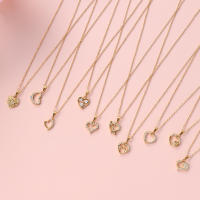 Colgante de Corazón de Melocotón en Acero Inoxidable con Placa de Oro Lujo Ligero para Mujeres - details 1