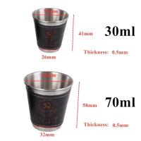 Villa de acero inoxidable para acampar al aire libre, juego de tazas VIE para picnic, vino, cerveza, whisky, taza de cuero PU, 70 ml o 30 ml, 4 piezas por lote - details 1