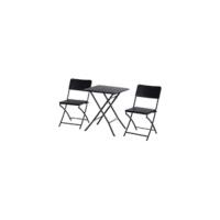 Conjunto de mesa y 2 sillas, muebles para jardín exterior, patio, terraza, silla plegable, respaldo reclinable a 4 niveles, textileno, marco de acero marrón - details 9