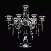 Candelabro de cristal transparente de 7 brazos, candelabro independiente para regalo de fiesta de cumpleaños y boda, decoración de iluminación - details 1