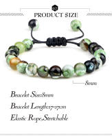8mm hombres mujeres ágatas de fuego cuentas de ónix pulsera brazaletes curación Piedra Natural Chakra oración encanto Buda joyería ajustable regalos - details 1