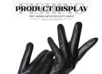 Guantes de piel de oveja para mujer, manoplas cortas de terciopelo fino para pantalla táctil, de cuero, de buena calidad, para invierno, 2226 - details 194