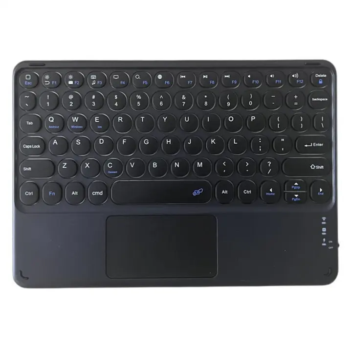 Teclado inalámbrico Bluetooth Mini 78 teclas Gaming Office teclado recargable panel táctil para Pad PC Tablet negro - 1