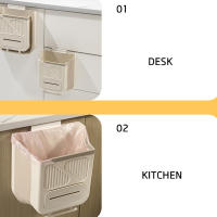 Cubo de basura plegable montado en la pared para armario de cocina, práctico cubo de basura reutilizable para dormitorio, hogar, estudio - details 4