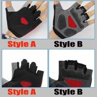 Guantes de ciclismo transpirables antideslizantes de medio dedo para hombres y mujeres, manopla de gimnasio, Fitness, deporte, entrenamiento - details 5