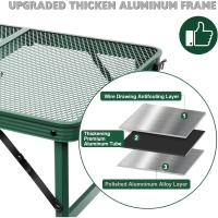 Mesa Plegable, fácil de Guardar, Mesa de Picnic compacta y portátil para Parrilla, Camping al Aire Libre, jardín, Patio, Comedor, Barbacoa, Fiesta, Mercado, 3 pies (Mediana, Plateada) - details 32