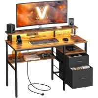 Luces LED y Tomas Corriente Incorporadas, Estante para Monitor, 55 x 120 x 90 cm, 2 Puertos USB-A - details 0