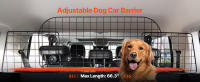 SucceBuy Barrera ajustable para automóvil para perros de 38 a 66,3 pulgadas, divisor de malla de alambre resistente de ajuste universal para maletero y asiento trasero, separador de mascotas para sedanes, camiones y SUV - details 0