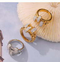 Anillo Hueco de Diamante de Agua de lujo para Mujeres, anillo de Maple de Titanium, forma de engrane de personalidad, Anillo, accesorios de joyería punk - details 7