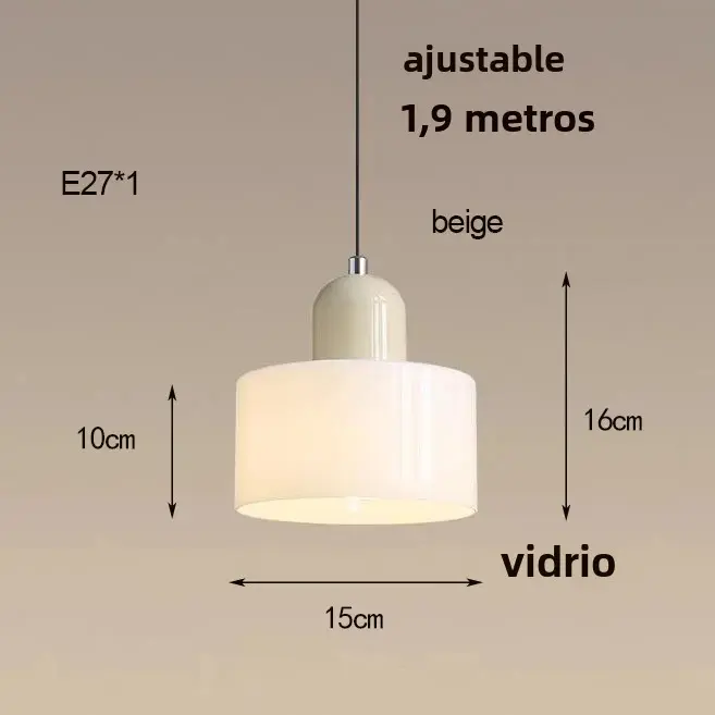 Lámpara Colgante de Vidrio Retro Europeo Luz LED Moderna para Dormitorio, Barra de Restaurante - 1