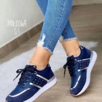 Primavera 2023, nuevos zapatos deportivos informales de corte bajo con bloqueo de Color y parte inferior gruesa grande para mujer - details 1