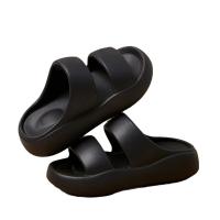Zapatillas de suela gruesa para mujer, sandalias de plataforma Eva con suela suave, antideslizantes con doble correa, para playa, novedad de verano - details 0